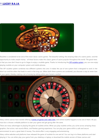 How Roulette Is Played In India