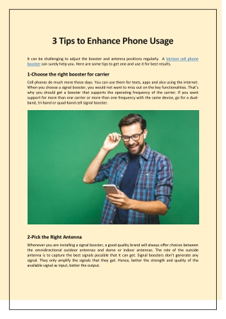 3 Tips to Enhance Phone Usage