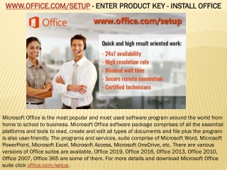 www.office.com/setup|Enter Office Product Key|Install Office Setup