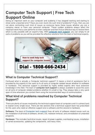 Free Computer Tech Support Online