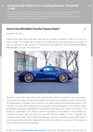 How to Get Affordable Porsche Finance Rates?