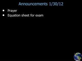 Announcements 1/30/12