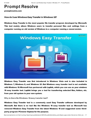 How do I use Windows Easy Transfer in Windows 10?