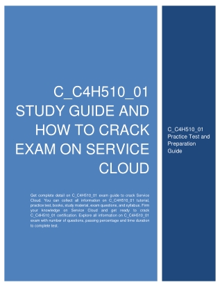 How to Prepare for C_C4H510_01 exam on Service Cloud