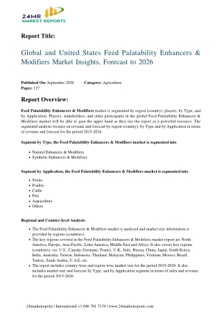 Feed Palatability Enhancers & Modifiers Market Insights, Forecast to 2026