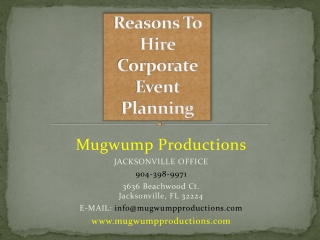 Reasons To Hire Corporate Event Planning