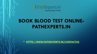 Book blood Test Online-Pathexperts.in