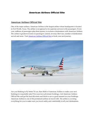 American Airlines Official Site
