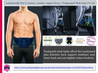 Lumbamed® plus E motion | lumbar support brace | Pushpanjali medi india Pvt Ltd