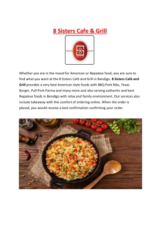 8 Sisters Cafe & Grill Bendigo Takeaway Menu, VIC – 5% Off