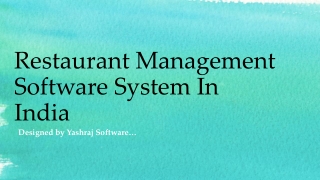 Restaurant Management Software System