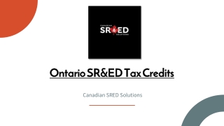 Ontario SR&ED Tax Credits – Canadian SRED Solutions