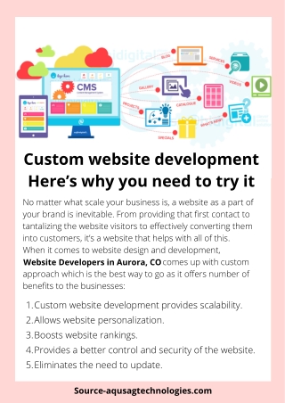Custom website development-Here’s why you need to try it