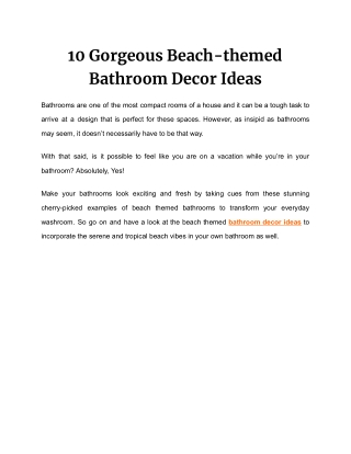 Beach-themed Bathroom Decor Ideas