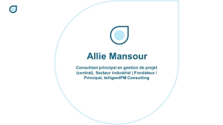 Allie Mansour - Consultant principal en gestion de projet