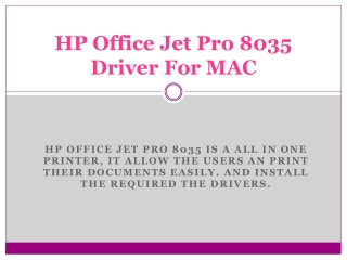 HP Office Jet Pro 8035 Driver For MAC