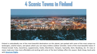 4 Scenic Towns in Finland