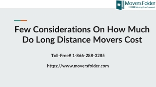 Few Considerations on How Much do Long Distance Movers Cost