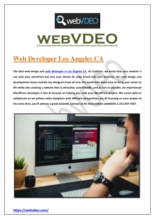 Web Developer Los Angeles CA