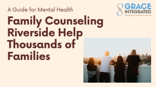 Family Counseling Riverside Help Thousands of Families