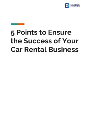 5 Points to Ensure the Success of your Car Rental Business