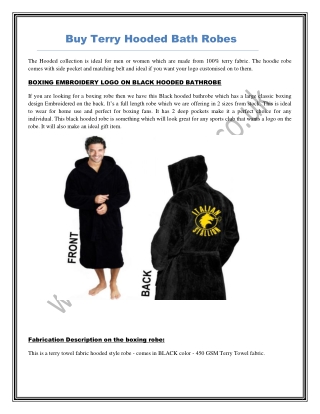Buy Terry Hooded Bath Robes