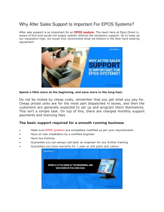 Why After Sales Support Is Important For EPOS Systems