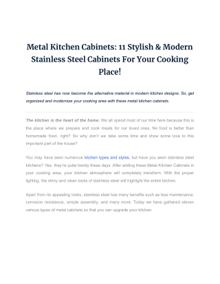 Metal Kitchen Cabinets