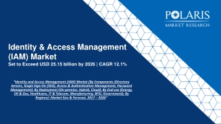 Identity and Access Management (IAM) Market [By Components (Directory Servers, Single Sign-On (SSO), Access & Authentica