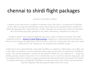 chennai to shirdi flight packages