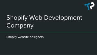 Shopify Web Development Company 2020