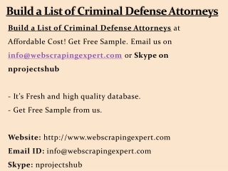 Build a List of Criminal Defense Attorneys