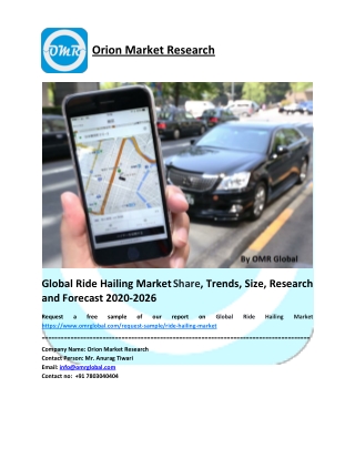 Global Ride Hailing Market Size, Share, Future Prospects and Forecast 2020-2026