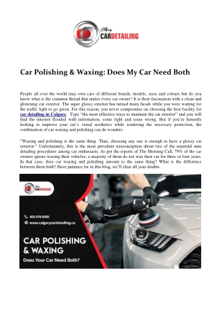 Car Polishing & Waxing: Does My Car Need Both?