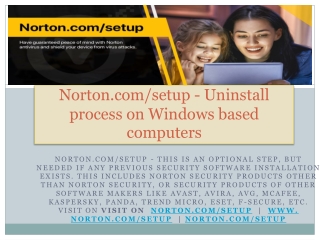 Norton.com/setup - Uninstall process on Windows based computers