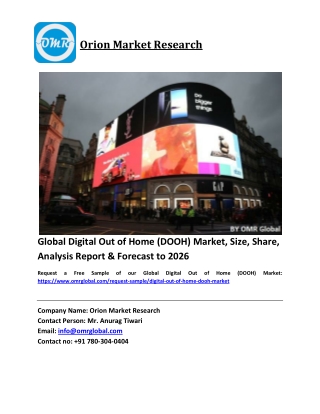 Global Digital Out of Home (DOOH) Market Size, Industry Trends, Share and Forecast 2020-2026