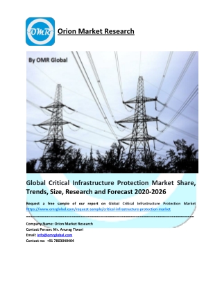 Global Critical Infrastructure Protection Market Size, Share, Future Prospects and Forecast 2020-2026