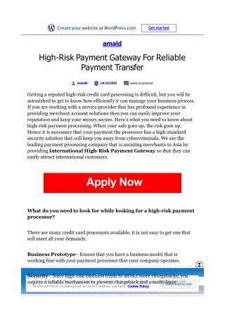 High-Risk Payment Gateway For Reliable Payment Transfer