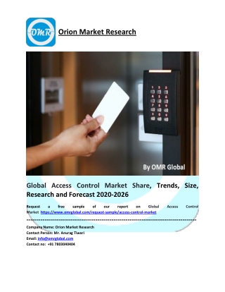 Global Access Control Market Size, Industry Trends, Share and Forecast 2020-2026