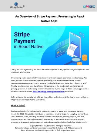 An Overview of Stripe Payment Processing in React Native Apps!