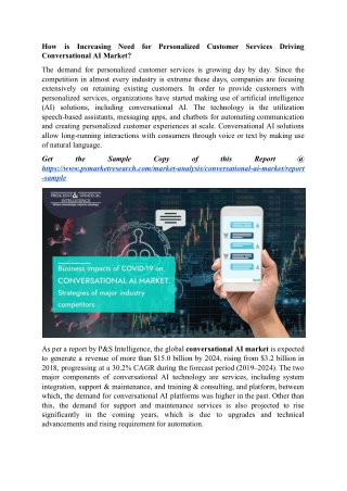 How is Increasing Need for Personalized Customer Services Driving Conversational AI Market?