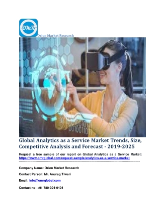 Global Analytics as a Service Market Trends, Size, Competitive Analysis and Forecast - 2019-2025