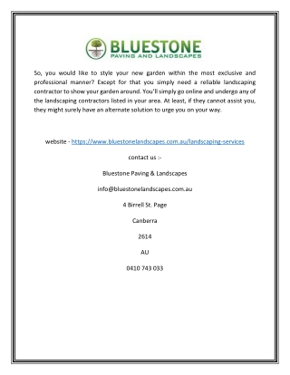 Best Canberra Landscaping | Bluestone Landscapes