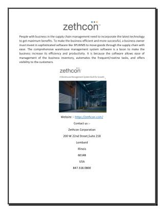 3PL Warehouse Management Software | Zethcon.com