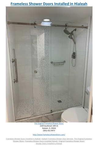 Frameless Shower Doors Installed in Hialeah