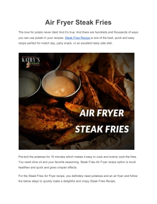 Air Fryer Steak Fries