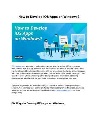 How to Develop iOS Apps on Windows?