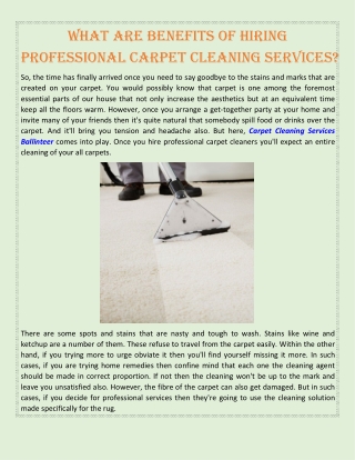 What Are Benefits Of Hiring Professional Carpet Cleaning Services?