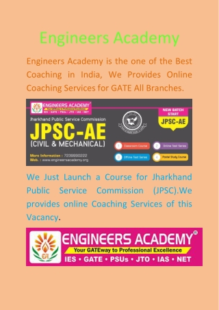 GATE Coaching in Delhi for GATE 2021 by Engineers Academy