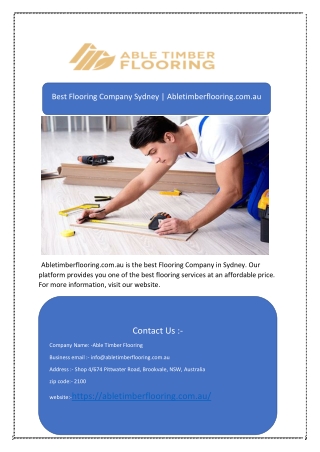 Best Flooring Company Sydney | Abletimberflooring.com.au